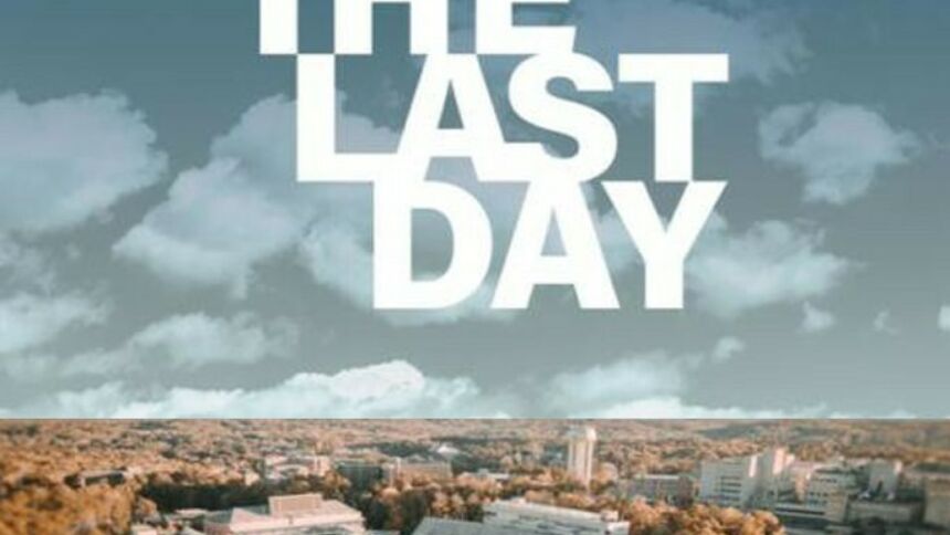 Typographic logo of the play "The Last Day".