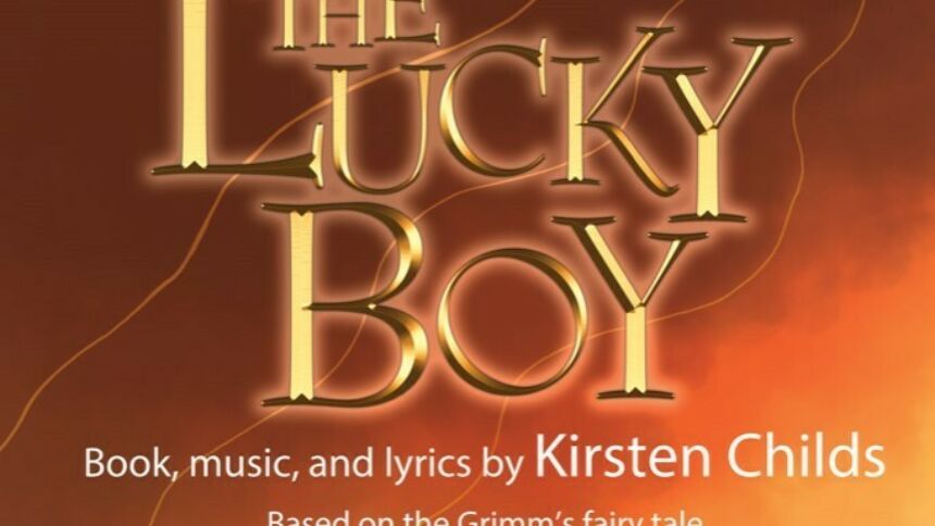 Typographic logo of the play "The Lucky Boy".