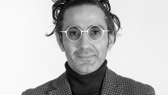 Black and white image of Meisam Dadfarmay