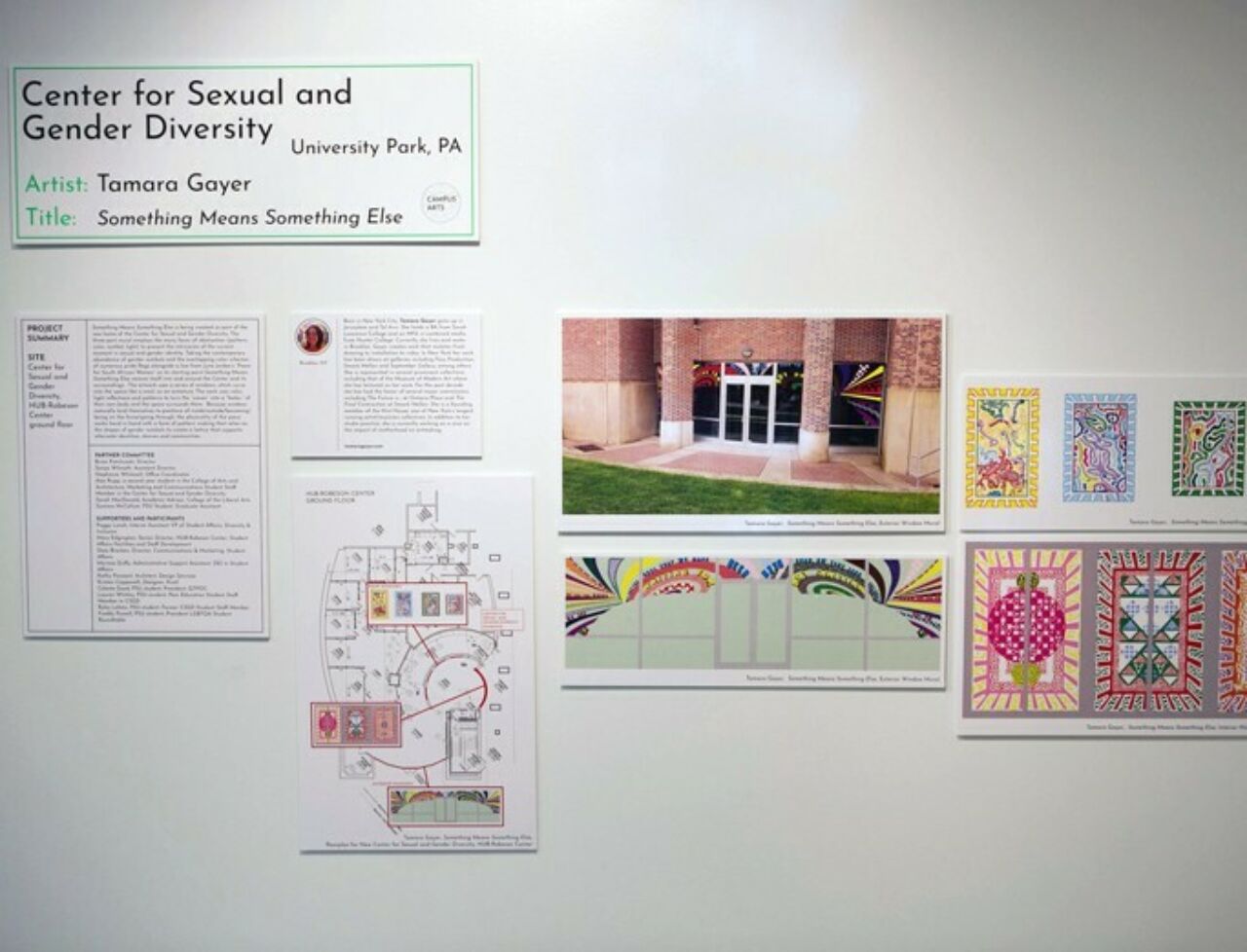 Art Education student research exhibit on sexual and gender diversity in the HUB gallery.