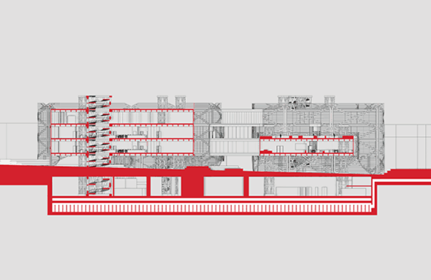 architectural computer-assisted rendering of a building
