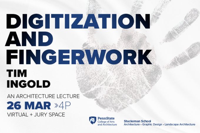 A promotional poster for the "Digitization and Fingerwork" lecture.