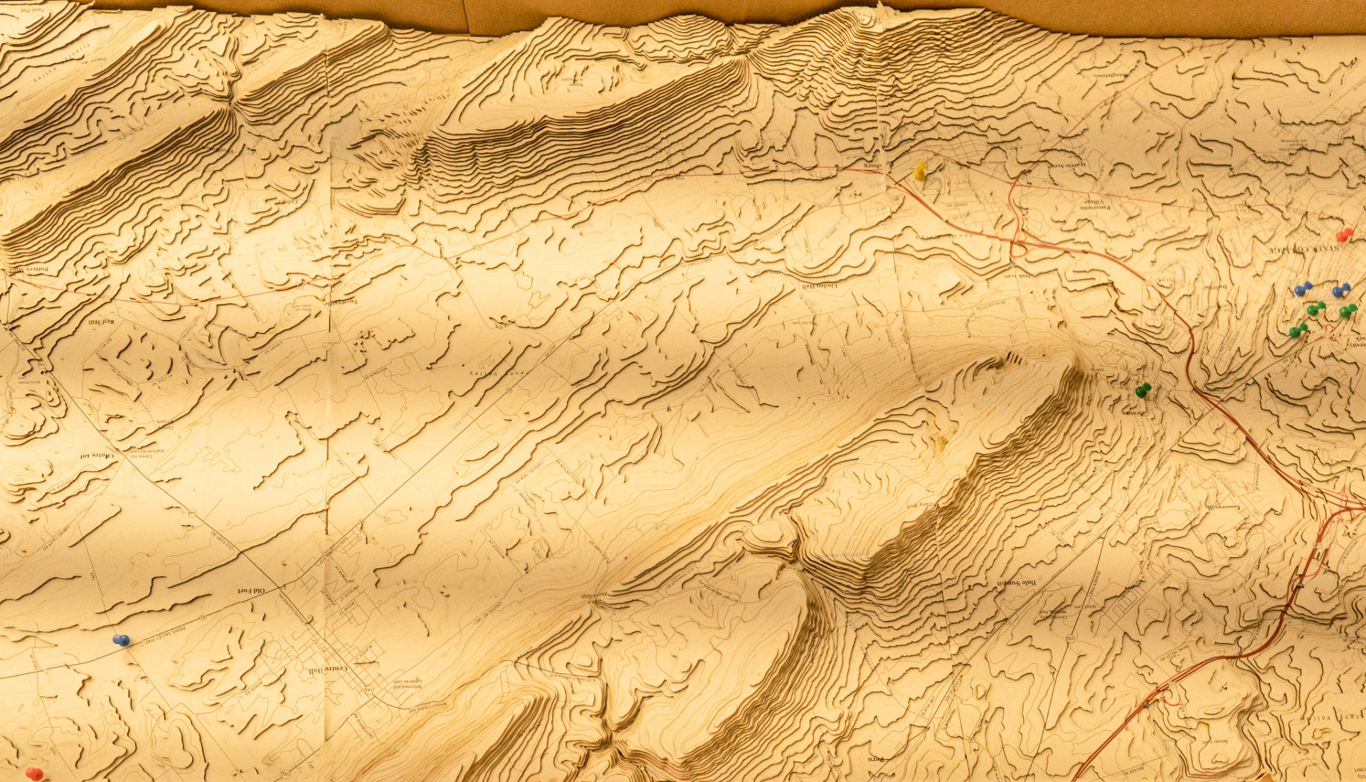 Topographical map used in Landscape Architecture planning session