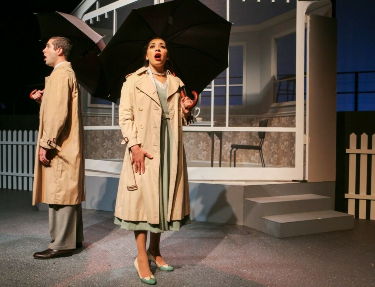 Two actors perform in Penn State Opera Theatre's production of "Trouble in Tahiti"