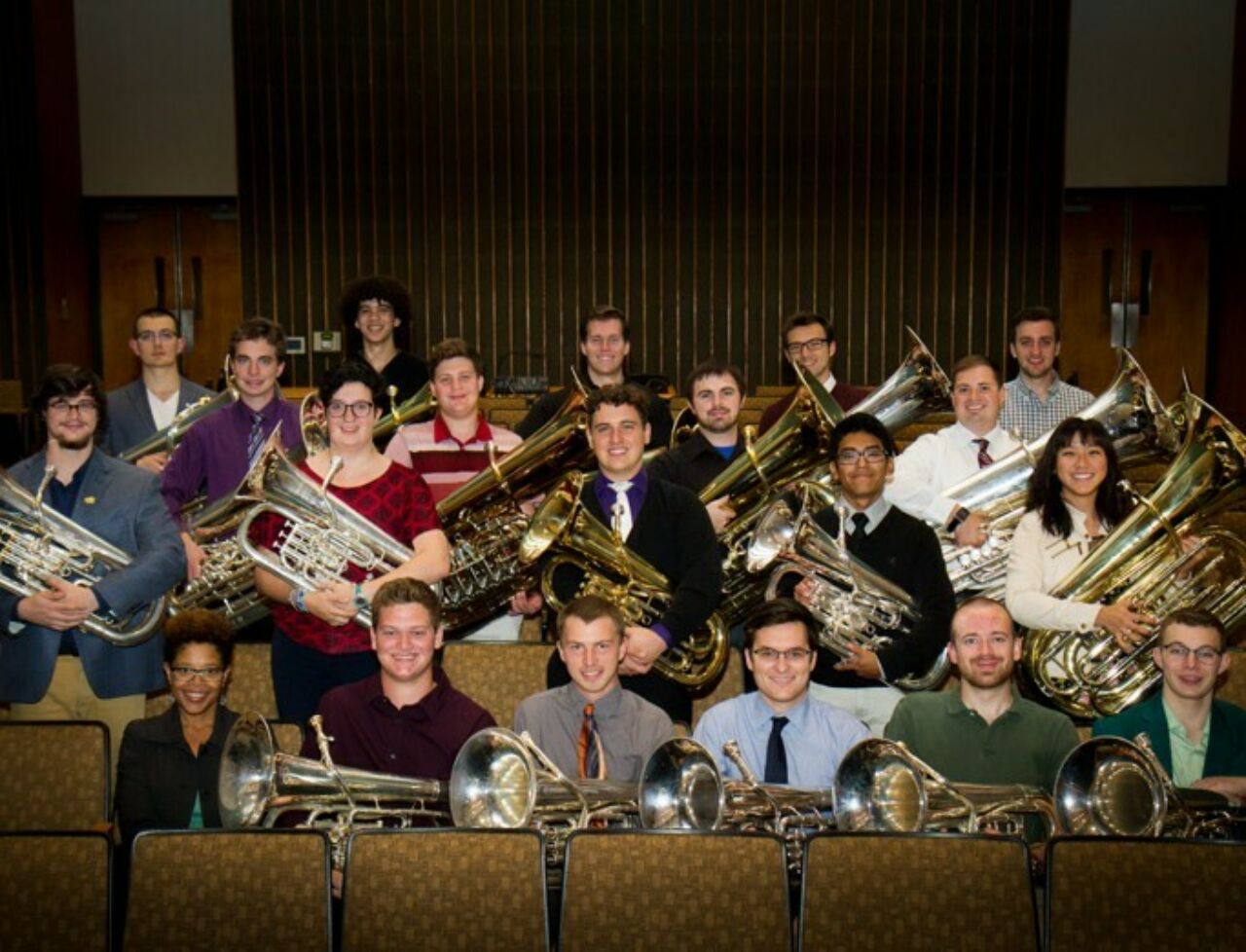 The Penn State Tuba-Euphonium Ensemble, a select ensemble of the finest tuba and euphonium players at Penn State. Under the direction of internationally renowned tuba soloist Velvet Brown.