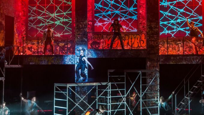 Penn State’s School of Theatre production of American Idiot, the musical inspired by Green Day’s seventh album of the same name, at the Playhouse Theatre.