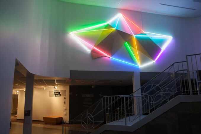 Keith Lemley's light installation on the Woskob Wall