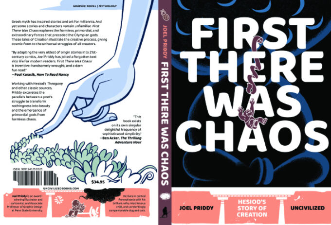Graphic novel cover for "First There Was Chaos" by Joel Priddy.