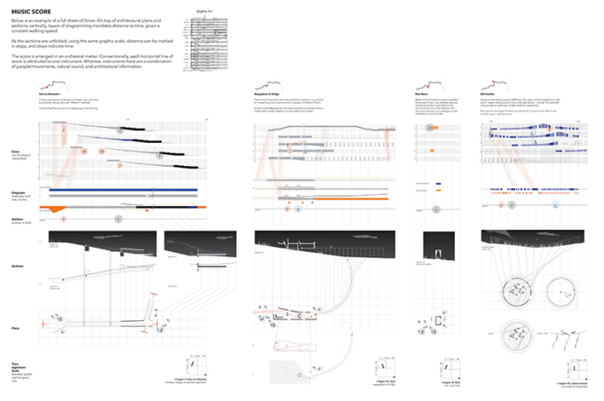 A musical score designed by Xi Jin for her 2022 Kossman Award-wining project.