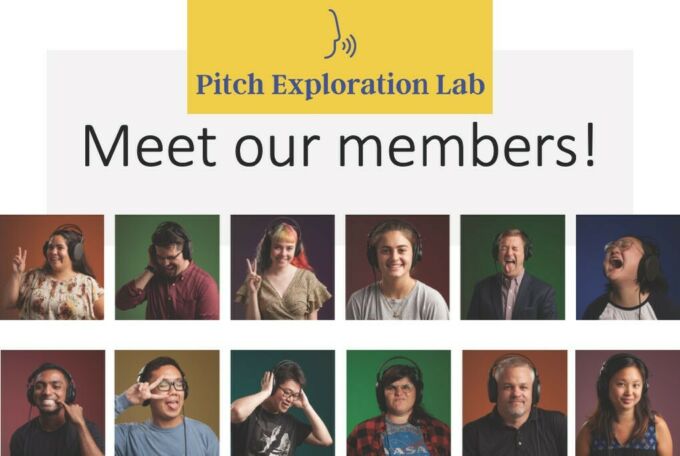 Group of headshots featuring Penn State Pitch Exploration Lab members, with PEL logo and the text "Meet our members!".