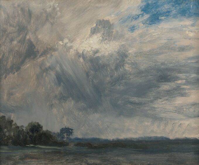 John Constable, 1776–1837, British, Study of a Cloudy Sky, ca. 1825, Oil on paper on millboard, Yale Center for British Art, Paul Mellon Collection, B1981.25.124