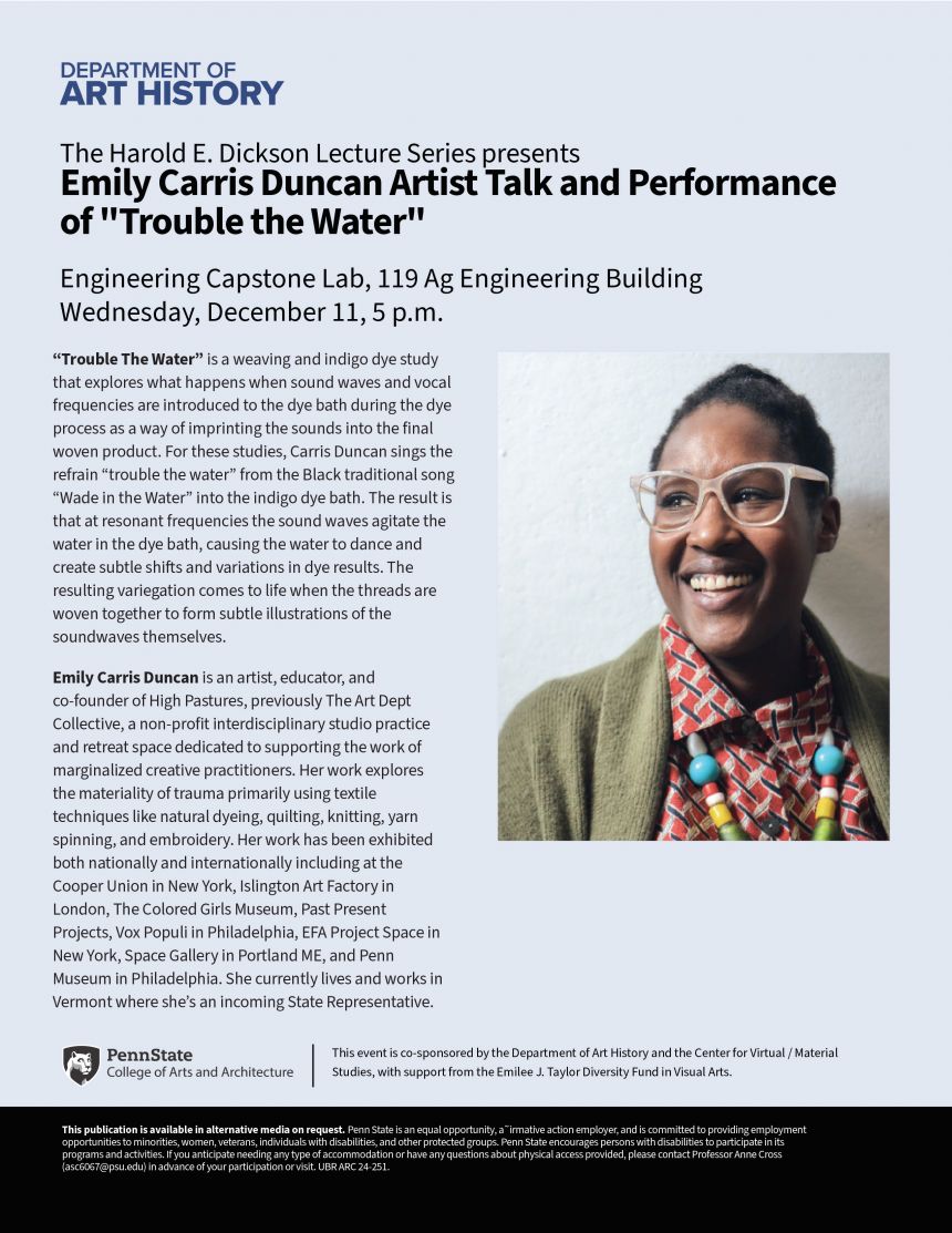 Artist performance talk flyer