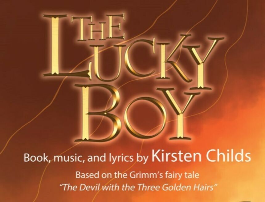 Typographic logo of the play "The Lucky Boy".