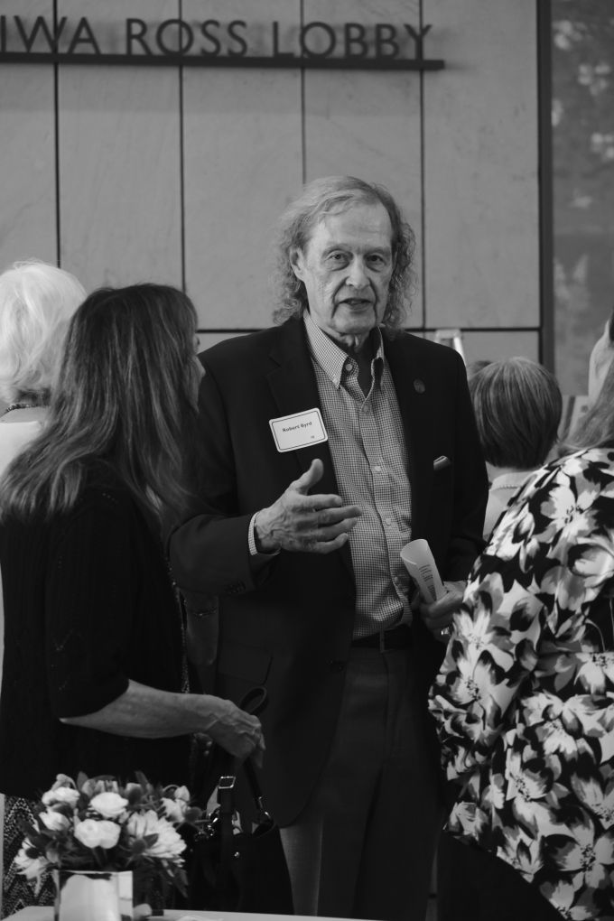 Robert Byrd (right) in conversation with Barbara Byrd (left).