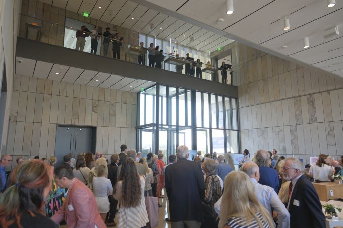 Donor Appreciation attendees listening to the School of Music choir singers perform.