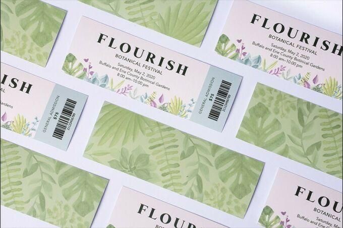 Tickets designed for the Botanical Festival called Flourish.