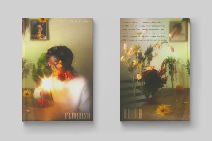 The front and back cover of the book Flourish.