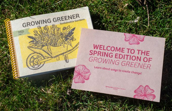 The front and back of a magazine titled "Growing Greener"