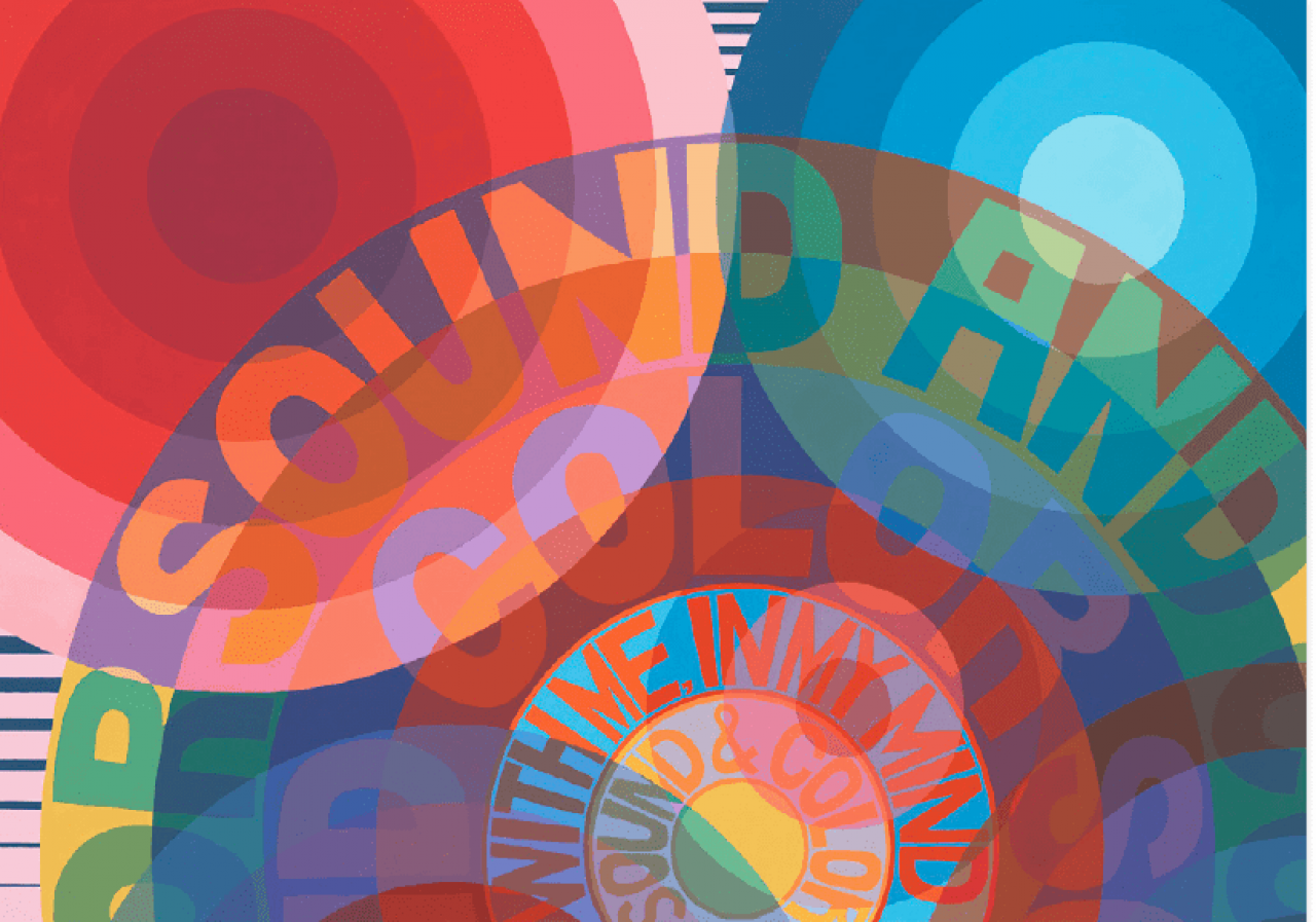 Bright colors and geometric shapes