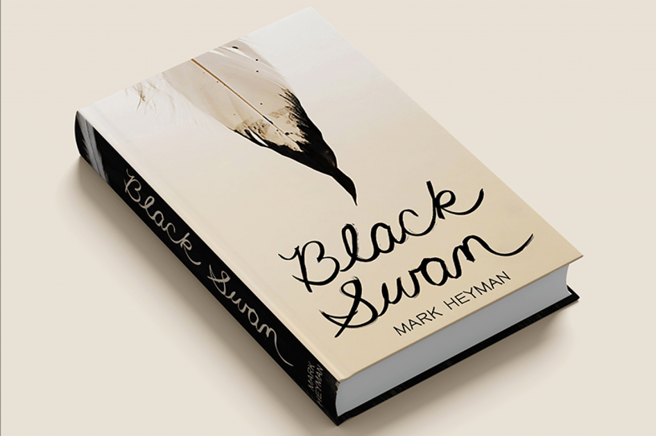 The book cover for "Black Swan," designed by Taylor Kuszyk.