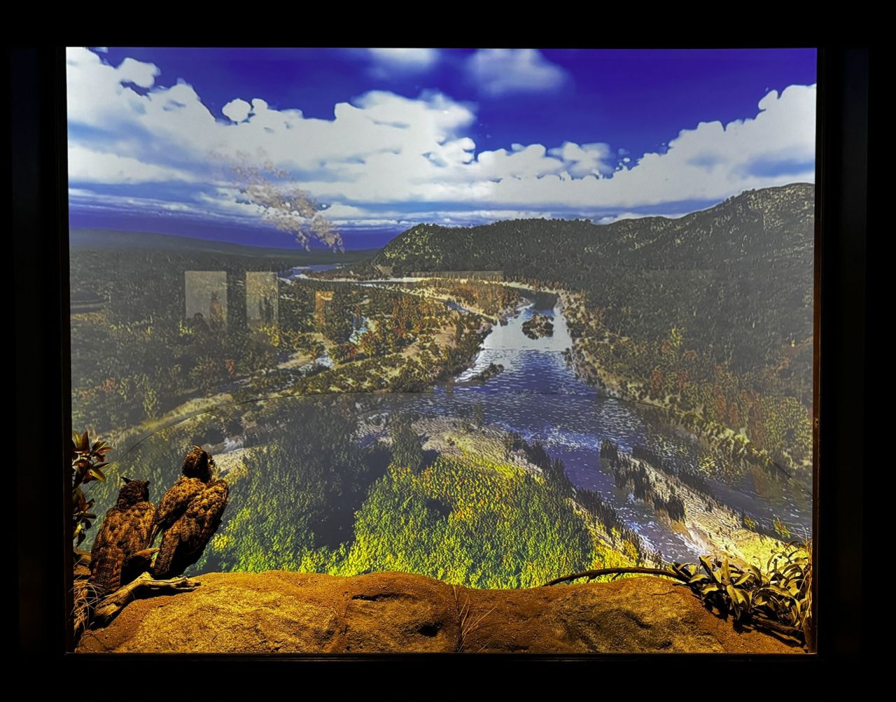 Museum diorama depicting Los Angeles River