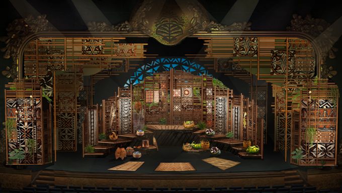 Artist rendering of a theatre stage set