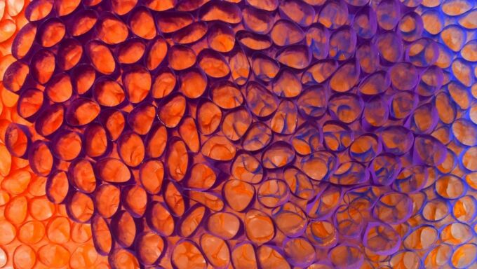 Orange and purple honeycomb