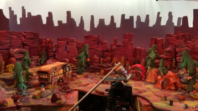 Set of an animation shoot