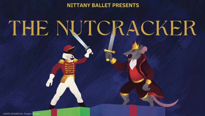 A holiday nutcracker has a sword fight with a rat wearing a crown.