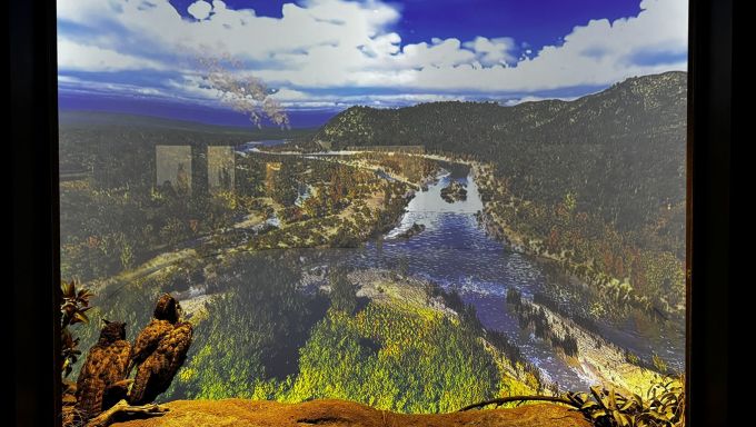 Museum diorama depicting Los Angeles River
