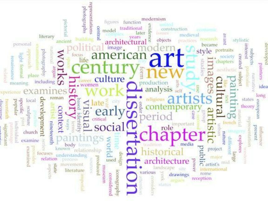 Word cloud for Art History Dissertations and Abstracts from North American Institutions