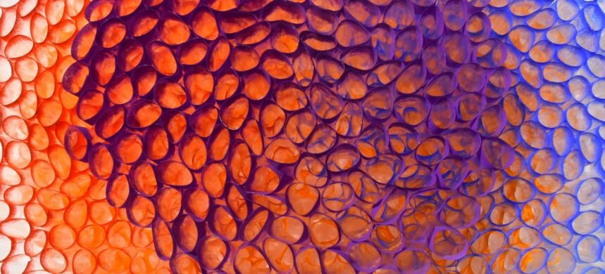 Orange and purple honeycomb