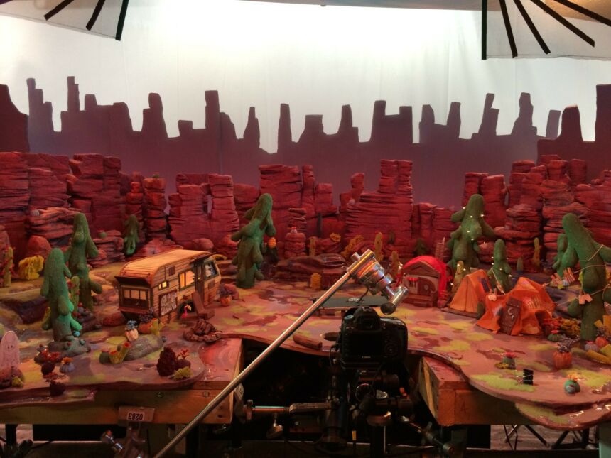 Set of an animation shoot