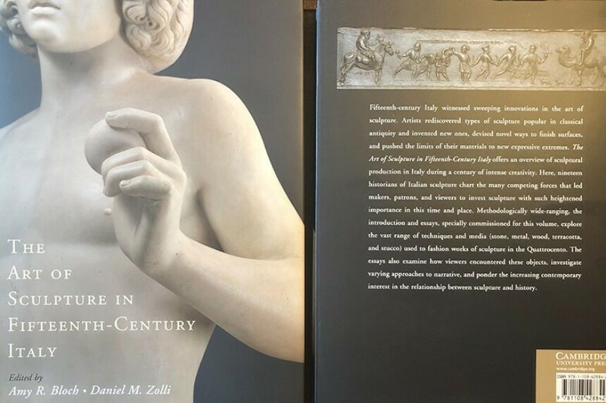 Book cover showing sculpture and text