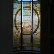 kombucha window installation at Woskob Family Gallery