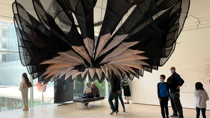The Black Flower Antenna installation installed at MoMA