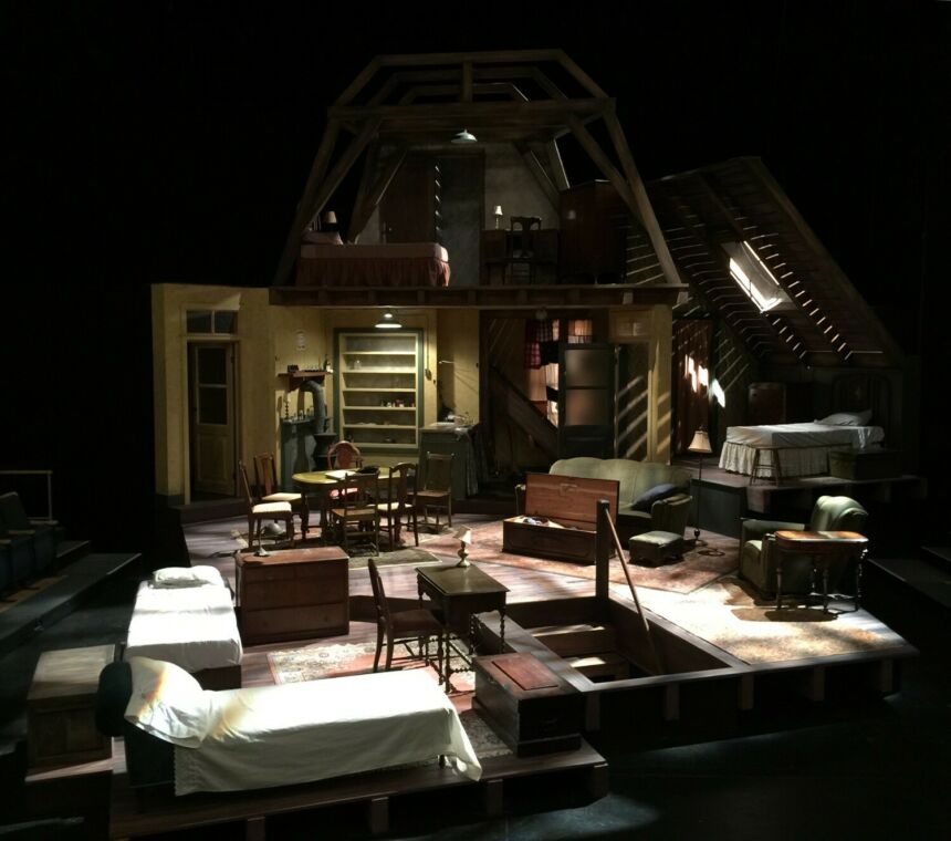 "The Diary of Anne Frank," Scenic Design of house interior.