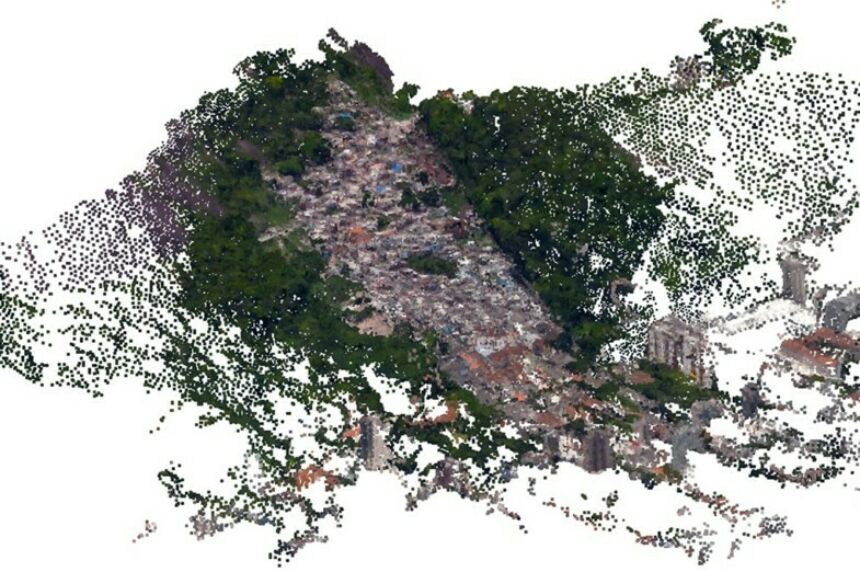 3D scanned image of the favela Santa Marta, Rio by Debora Verniz.